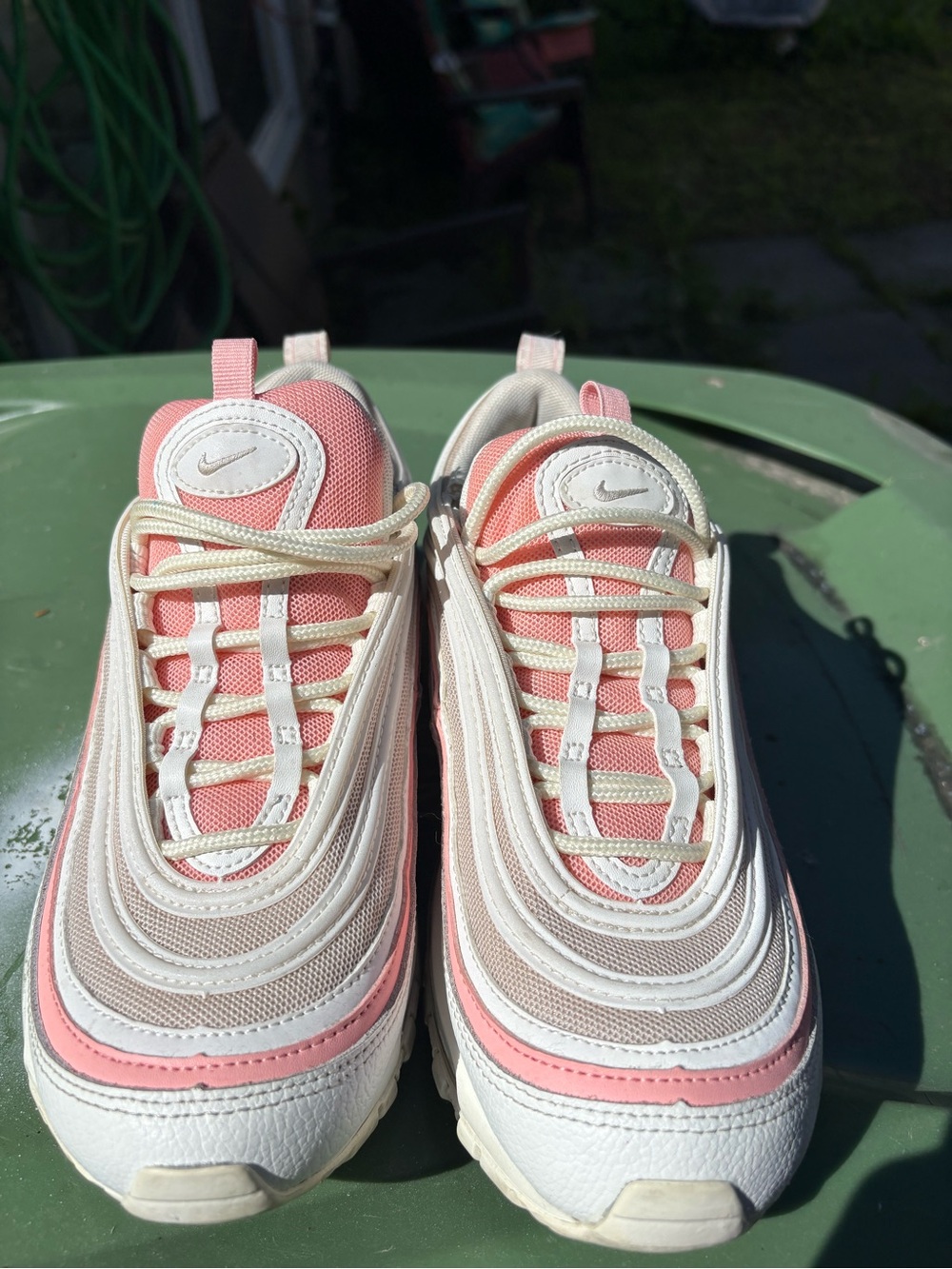 Nike Pink and White Layered Mesh Sneakers
